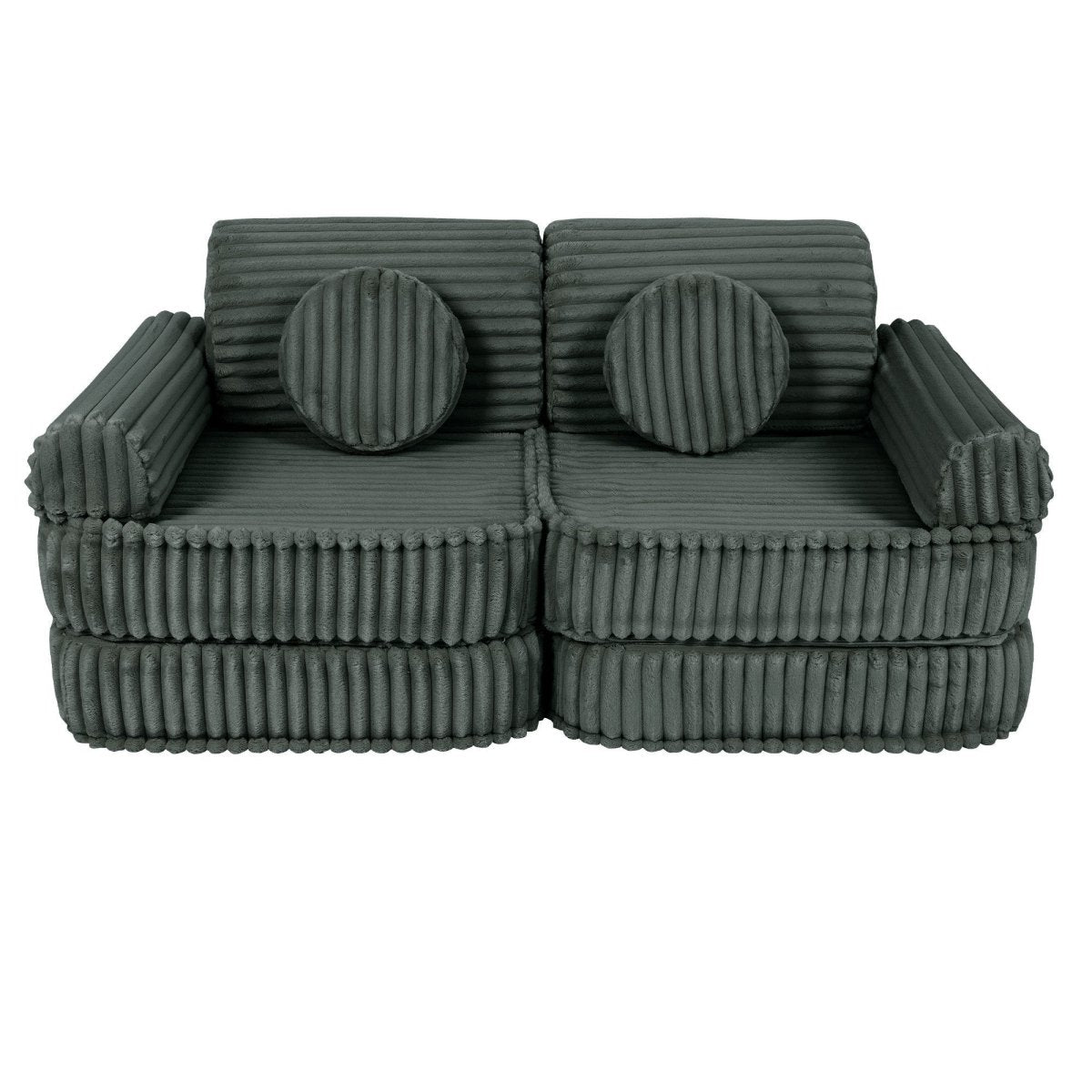Modular Kids Play Sofa, Medium - Churros Corduroy (Forest Green) - Tiny Tugz™