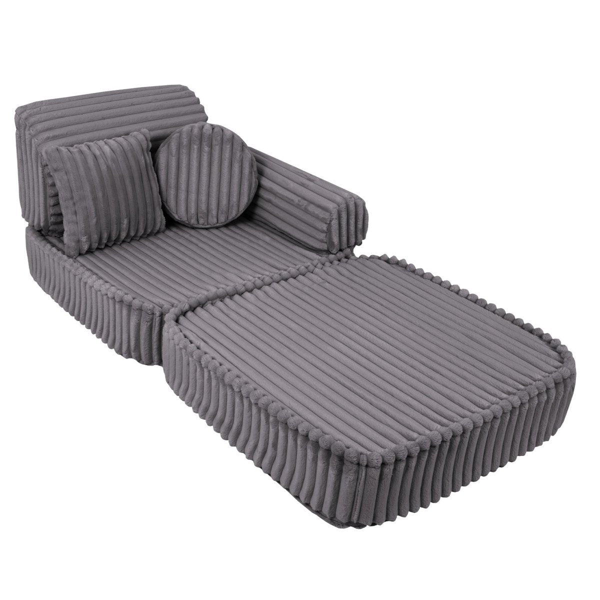 Modular Kids Play Sofa, Medium - Churros Corduroy (Jurassic Grey) - Tiny Tugz™