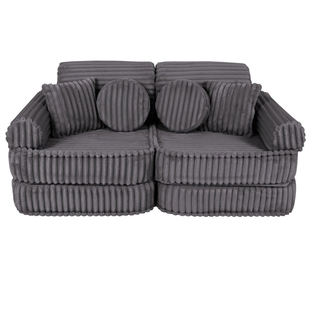 Modular Kids Play Sofa, Medium - Churros Corduroy (Jurassic Grey) - Tiny Tugz™