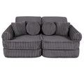 Modular Kids Play Sofa, Medium - Churros Corduroy (Jurassic Grey) - Tiny Tugz™