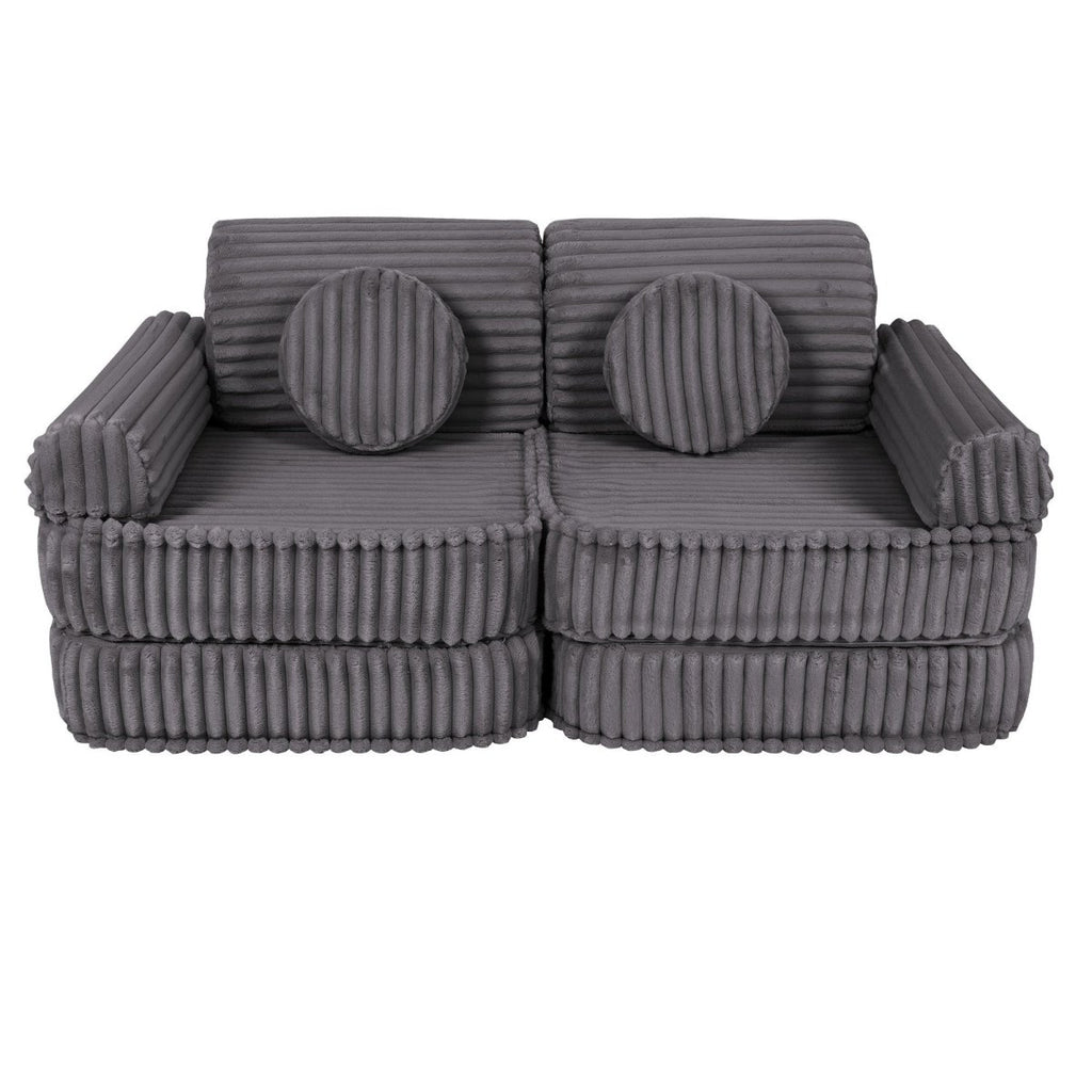 Modular Kids Play Sofa, Medium - Churros Corduroy (Jurassic Grey) - Tiny Tugz™