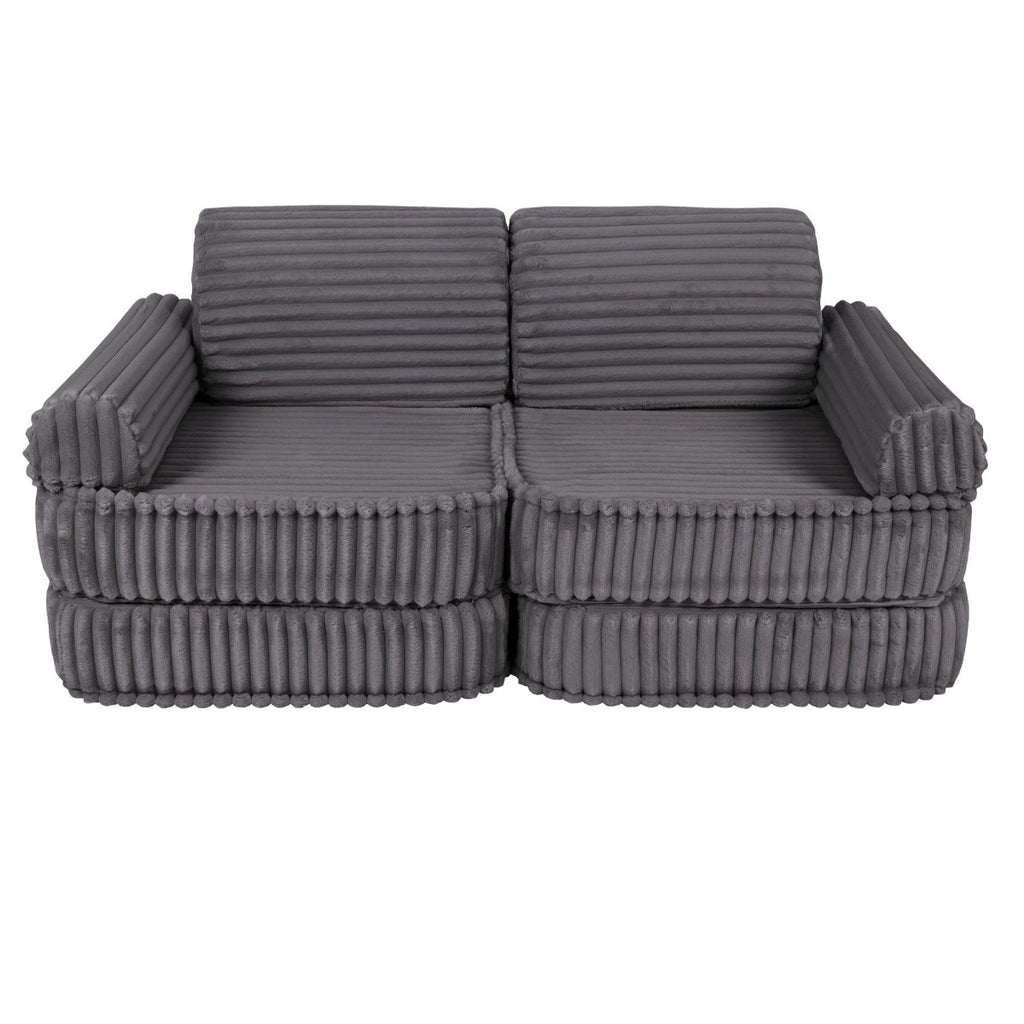 Modular Kids Play Sofa, Medium - Churros Corduroy (Jurassic Grey) - Tiny Tugz™