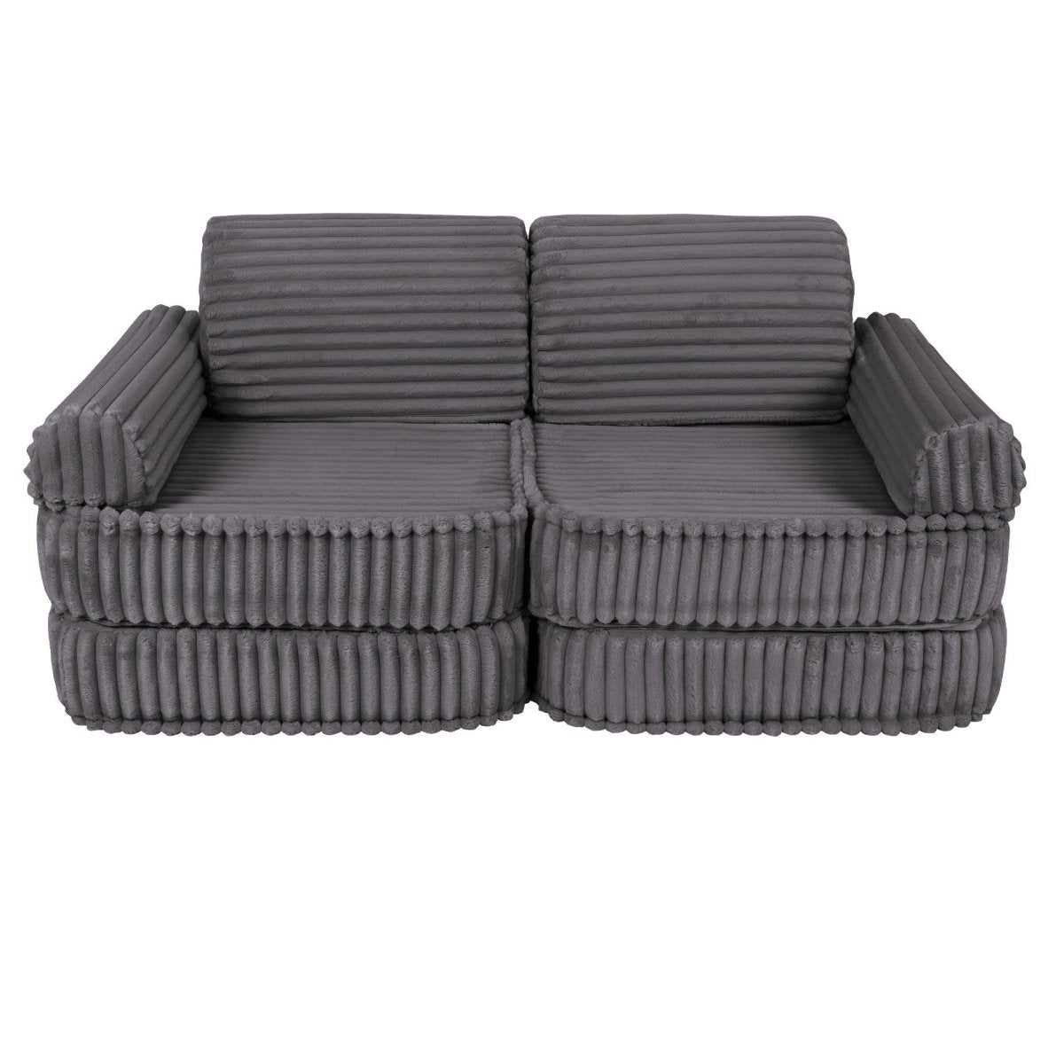 Modular Kids Play Sofa, Medium - Churros Corduroy (Jurassic Grey) - Tiny Tugz™