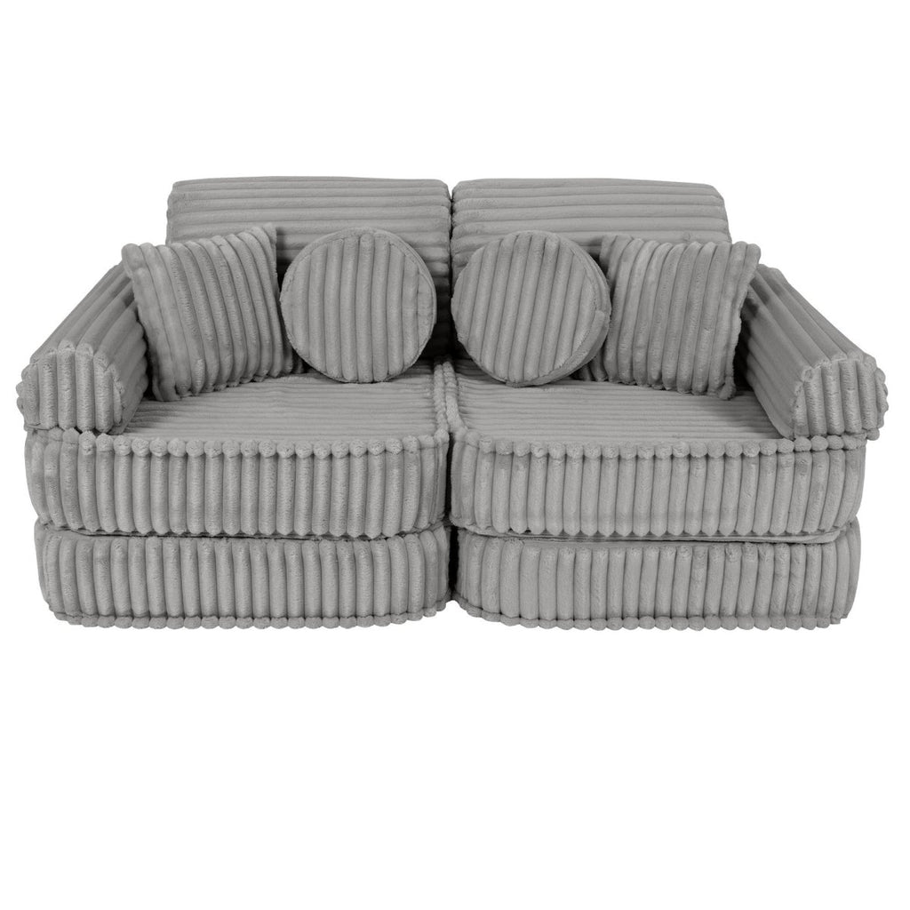 Modular Kids Play Sofa, Medium - Churros Corduroy (Moon Grey) - Tiny Tugz™