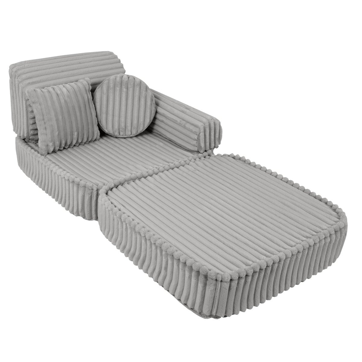 Modular Kids Play Sofa, Medium - Churros Corduroy (Moon Grey) - Tiny Tugz™