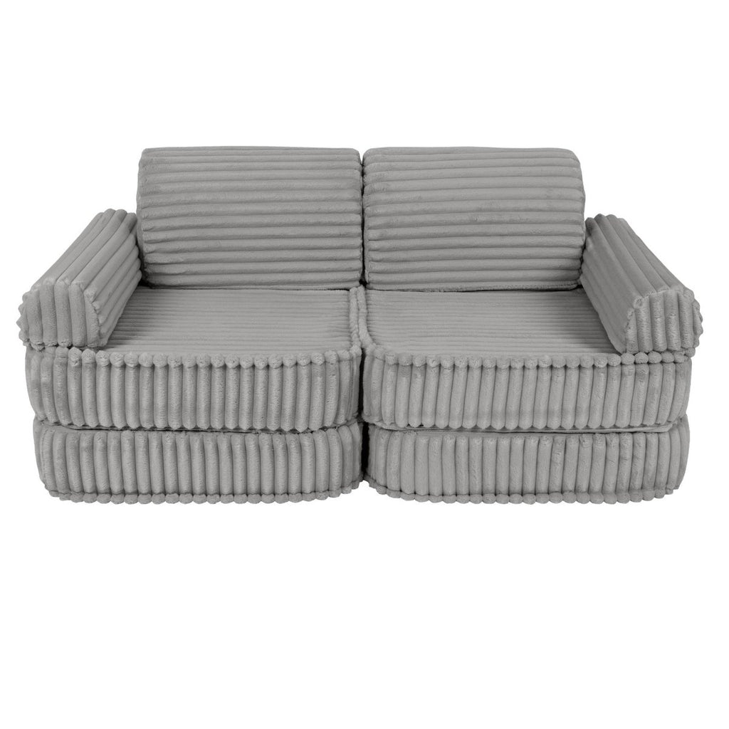 Modular Kids Play Sofa, Medium - Churros Corduroy (Moon Grey) - Tiny Tugz™