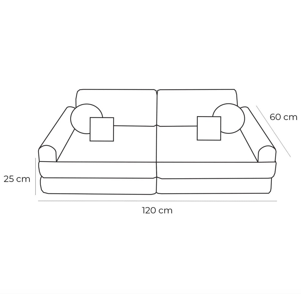 Modular Kids Play Sofa, Medium - Churros Corduroy (Moon Grey) - Tiny Tugz™