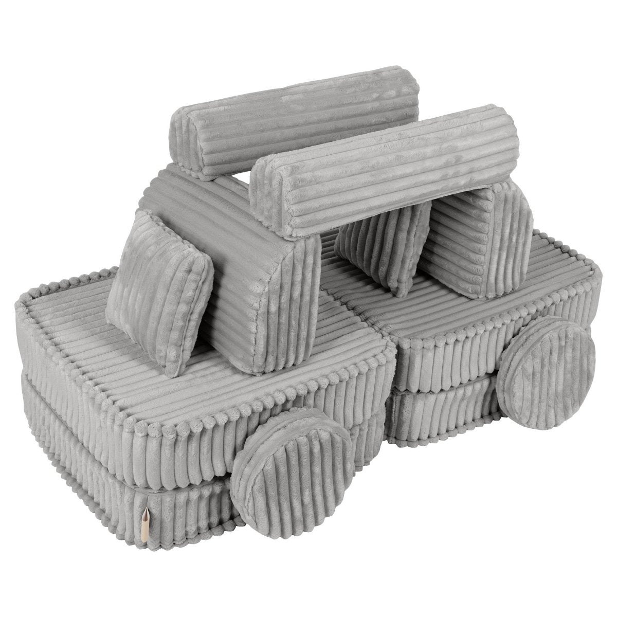 Modular Kids Play Sofa, Medium - Churros Corduroy (Moon Grey) - Tiny Tugz™
