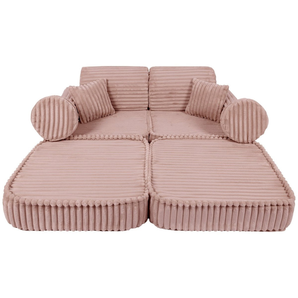 Modular Kids Play Sofa, Medium - Churros Corduroy (Pink) - Tiny Tugz™
