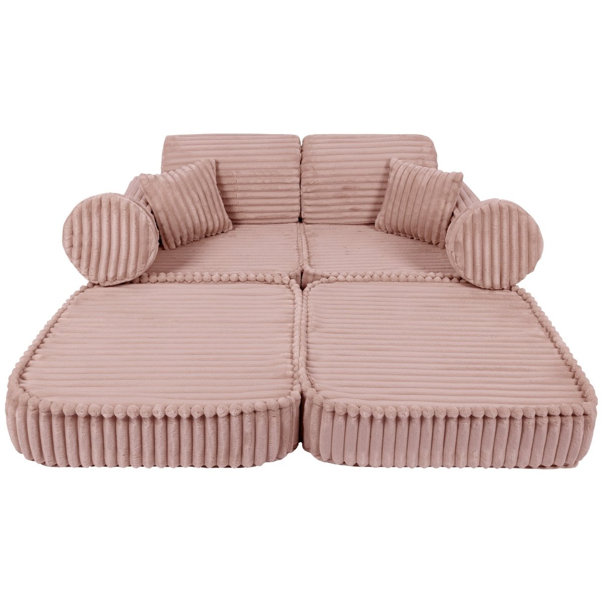 Modular Kids Play Sofa, Medium - Churros Corduroy (Pink) - Tiny Tugz™