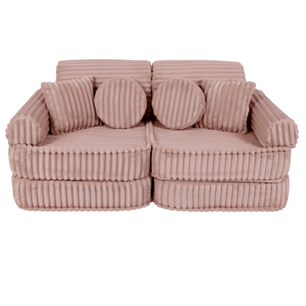 Modular Kids Play Sofa, Medium - Churros Corduroy (Pink) - Tiny Tugz™