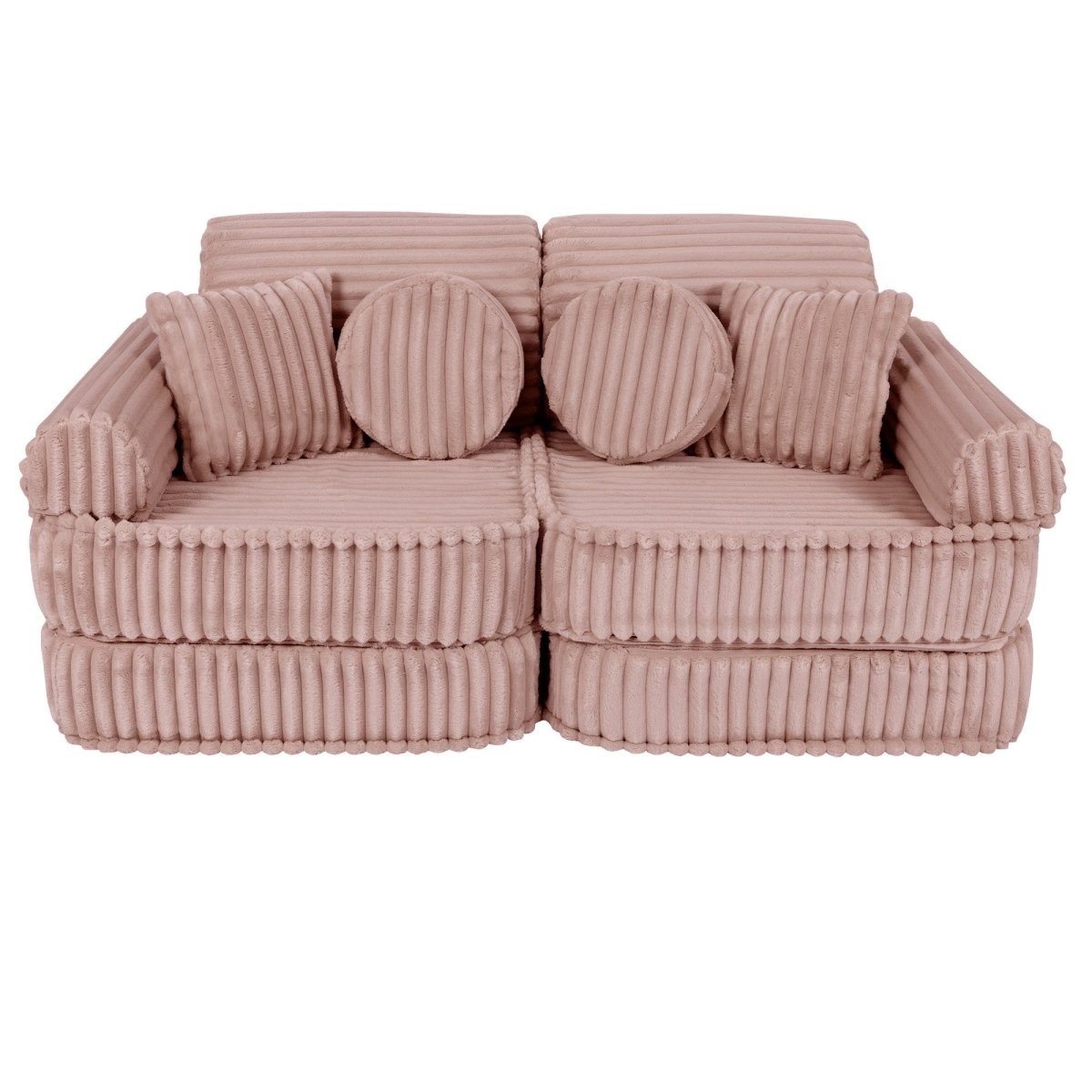Modular Kids Play Sofa, Medium - Churros Corduroy (Pink) - Tiny Tugz™