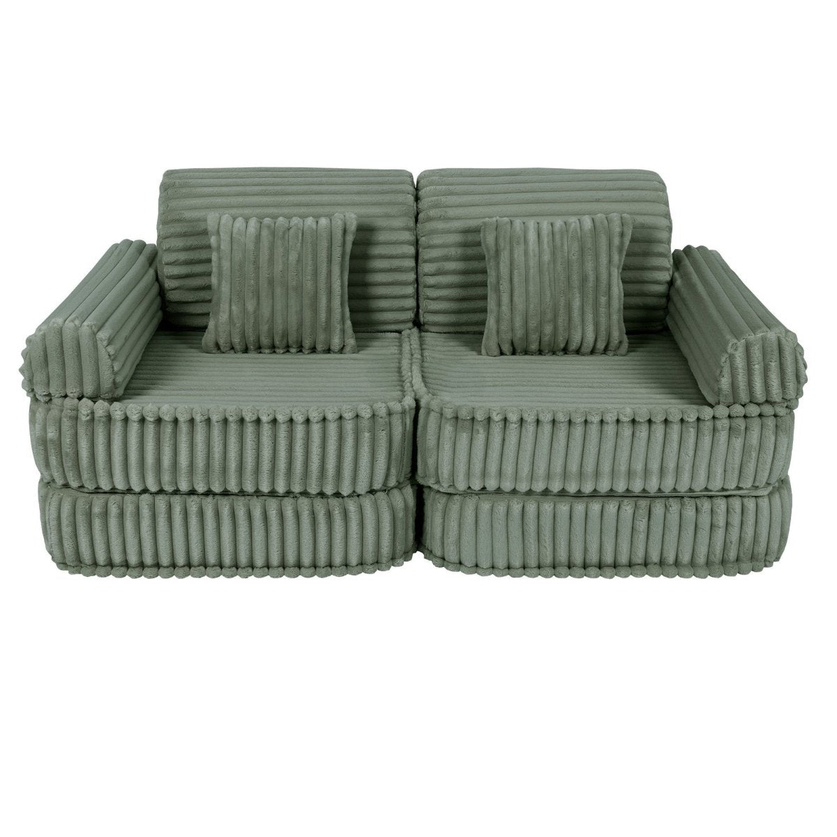 Modular Kids Play Sofa, Medium - Churros Corduroy (Sage Green) - Tiny Tugz™