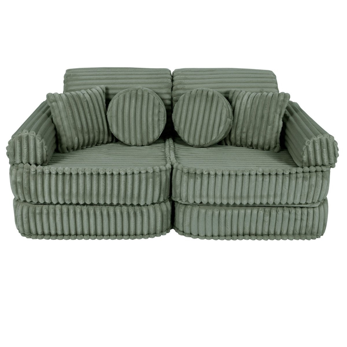 Modular Kids Play Sofa, Medium - Churros Corduroy (Sage Green) - Tiny Tugz™