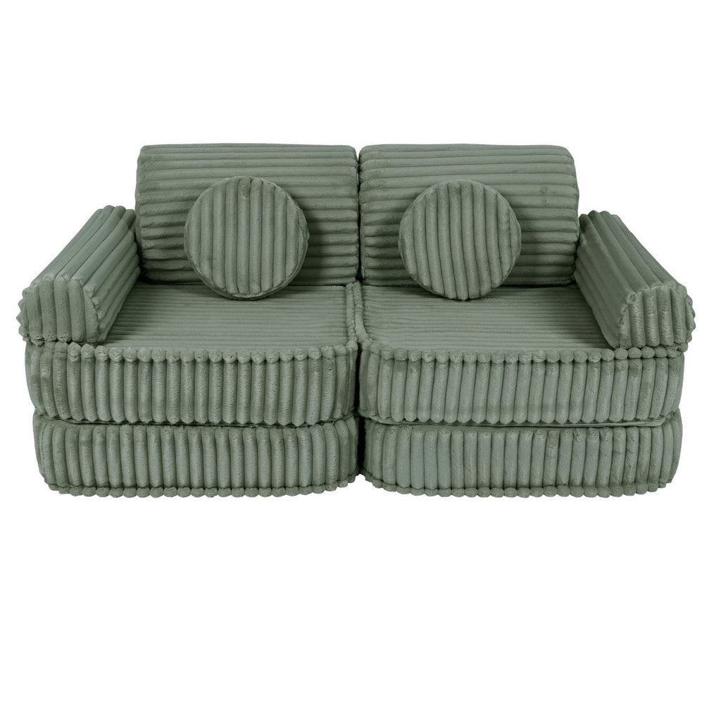 Modular Kids Play Sofa, Medium - Churros Corduroy (Sage Green) - Tiny Tugz™