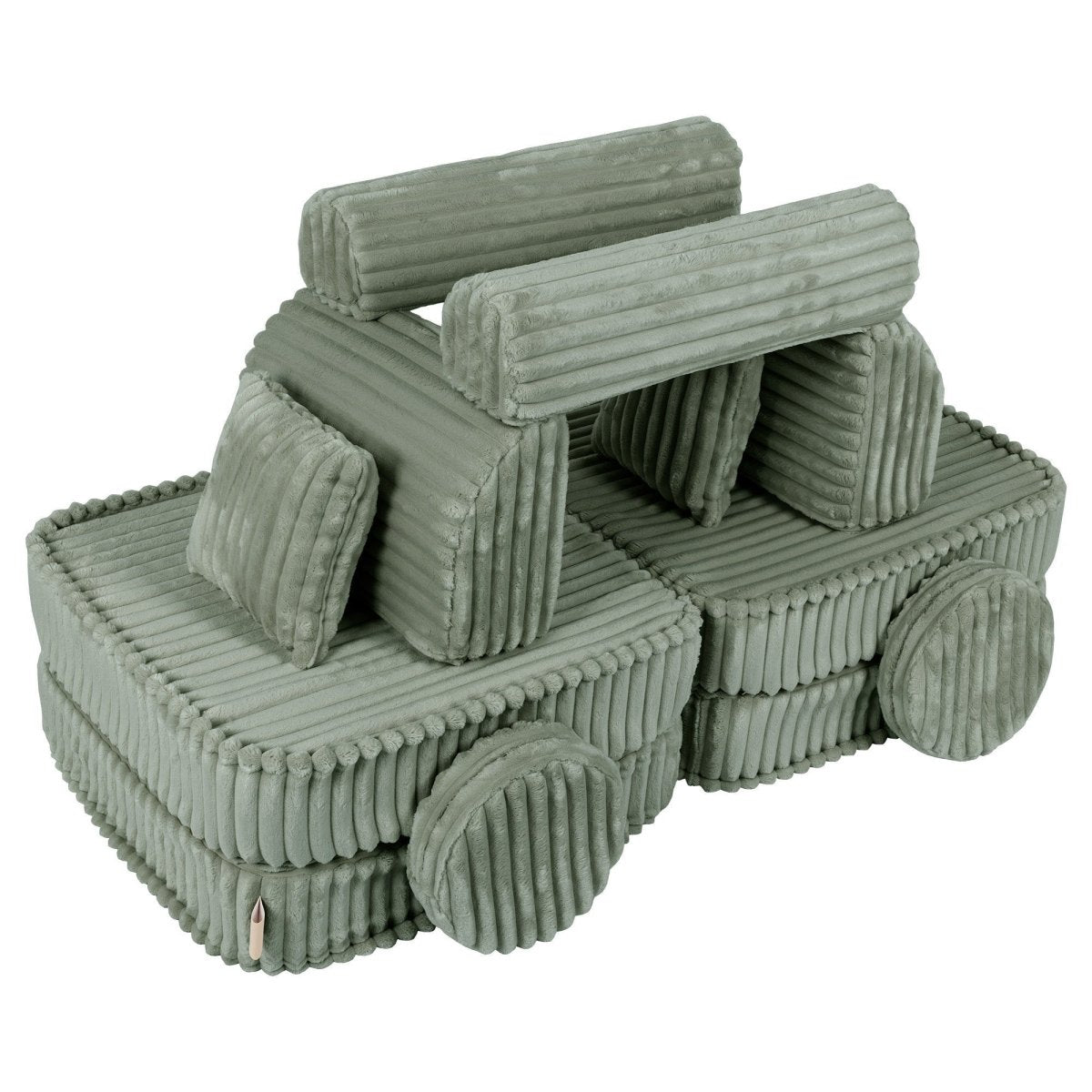 Modular Kids Play Sofa, Medium - Churros Corduroy (Sage Green) - Tiny Tugz™