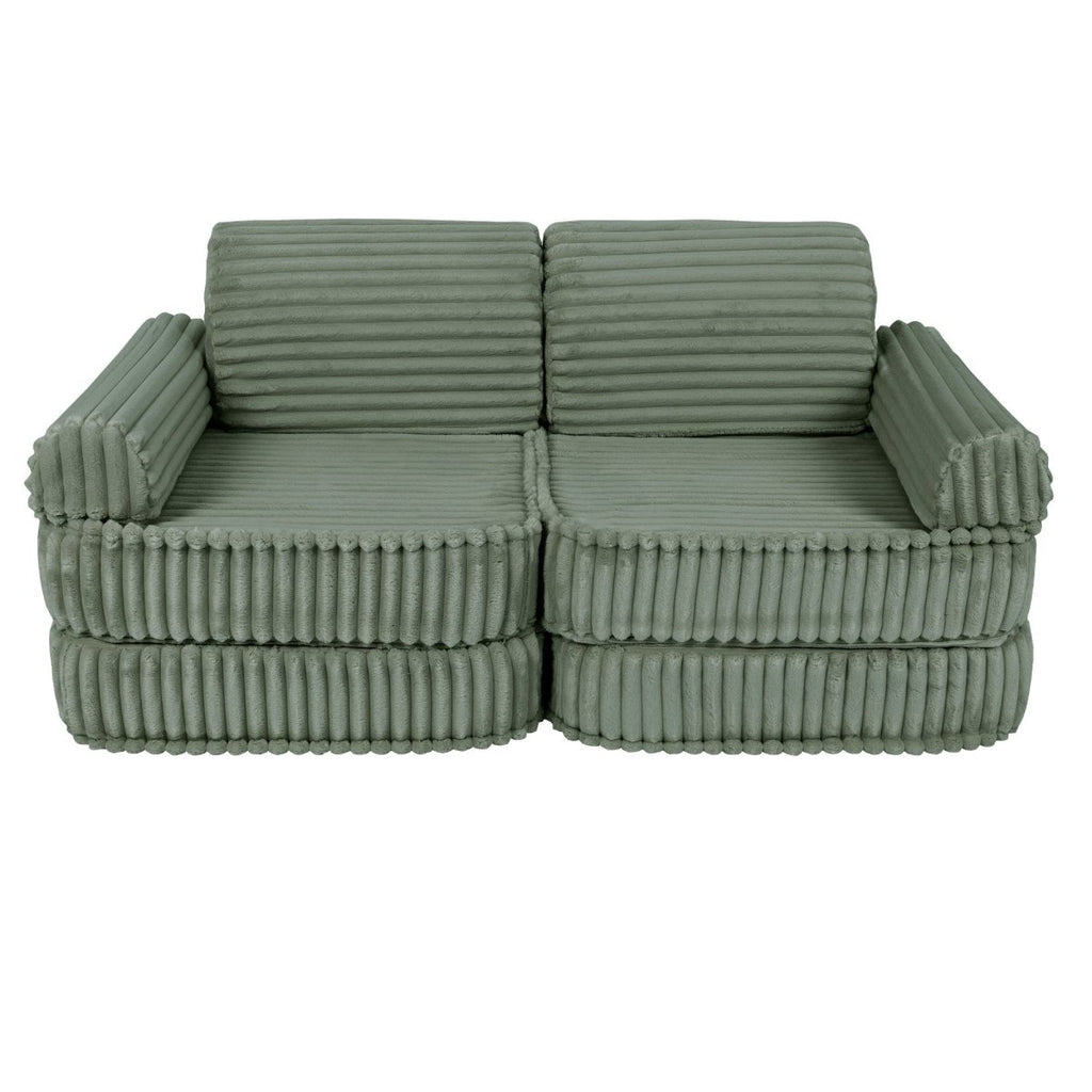 Modular Kids Play Sofa, Medium - Churros Corduroy (Sage Green) - Tiny Tugz™