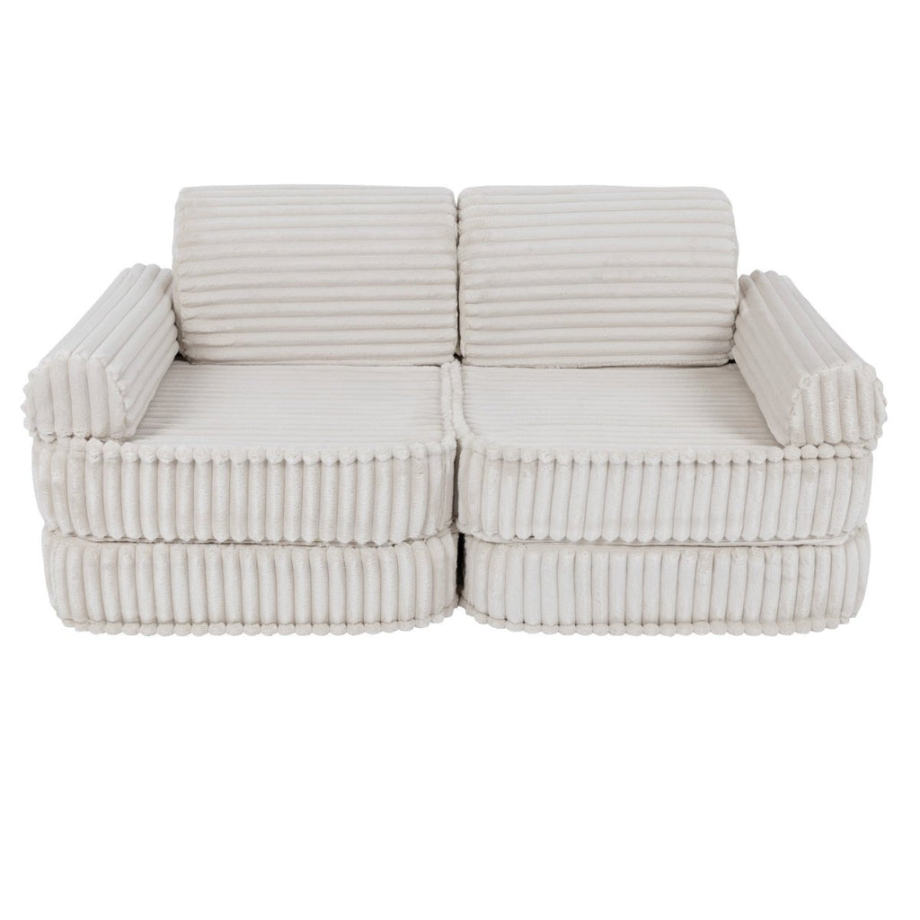 Modular Kids Play Sofa, Medium - Churros Corduroy (White) - Tiny Tugz™