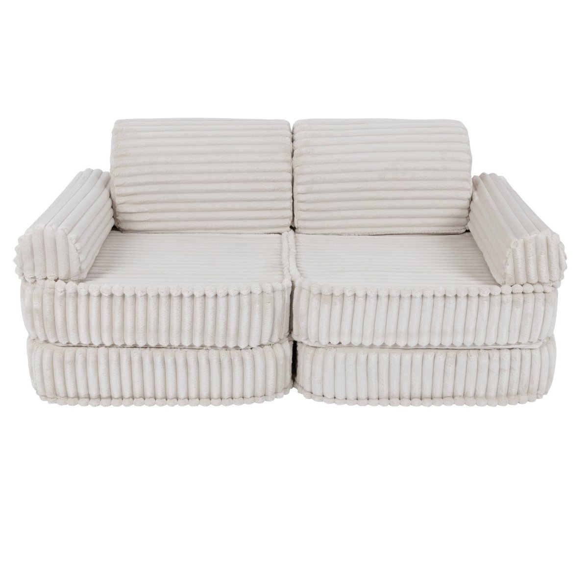 Modular Kids Play Sofa, Medium - Churros Corduroy (White) - Tiny Tugz™