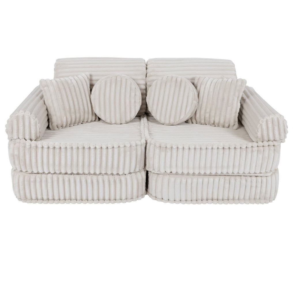 Modular Kids Play Sofa, Medium - Churros Corduroy (White) - Tiny Tugz™