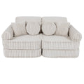 Modular Kids Play Sofa, Medium - Churros Corduroy (White) - Tiny Tugz™