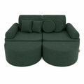 Modular Kids Play Sofa, Medium Plus with Extra Cushions - Slimcord Corduroy, 120 x 60 cm (Forest Green) - Tiny Tugz™