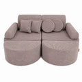 Modular Kids Play Sofa, Medium Plus with Extra Cushions - Slimcord Corduroy, 120 x 60 cm (Taupe) - Tiny Tugz™