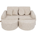Modular Kids Play Sofa, Medium Plus with Extra Cushions - Tangle Fabric, 120 x 60 cm (Marshmallow Beige) - Tiny Tugz™