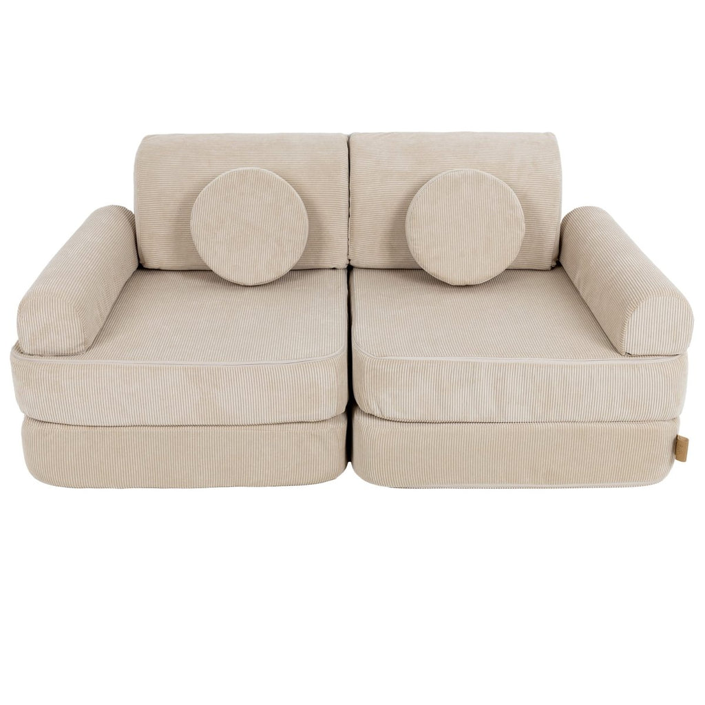 Modular Kids Play Sofa, Medium - Slimcord Corduroy, 120 x 60 cm (Ecru) - Tiny Tugz™