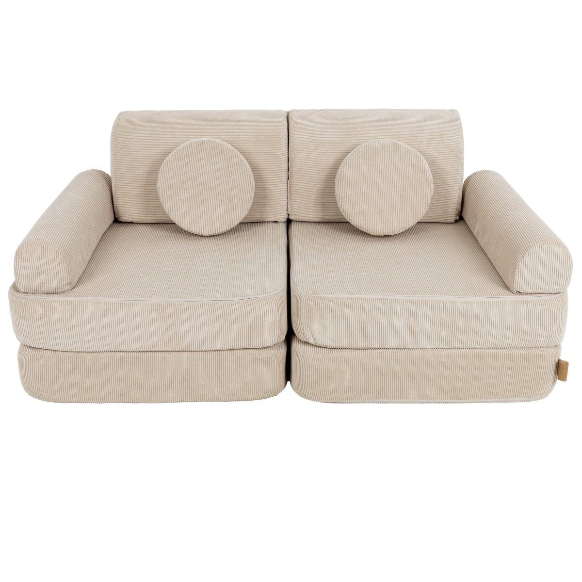 Modular Kids Play Sofa, Medium - Slimcord Corduroy, 120 x 60 cm (Ecru) - Tiny Tugz™