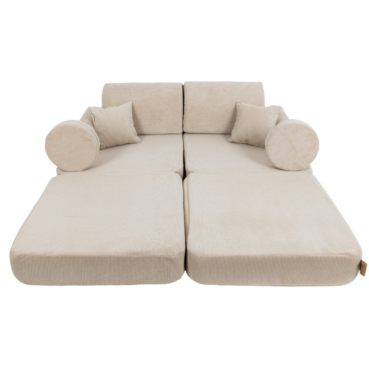 Modular Kids Play Sofa, Medium - Slimcord Corduroy, 120 x 60 cm (Ecru) - Tiny Tugz™