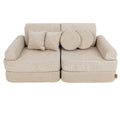 Modular Kids Play Sofa, Medium - Slimcord Corduroy, 120 x 60 cm (Ecru) - Tiny Tugz™