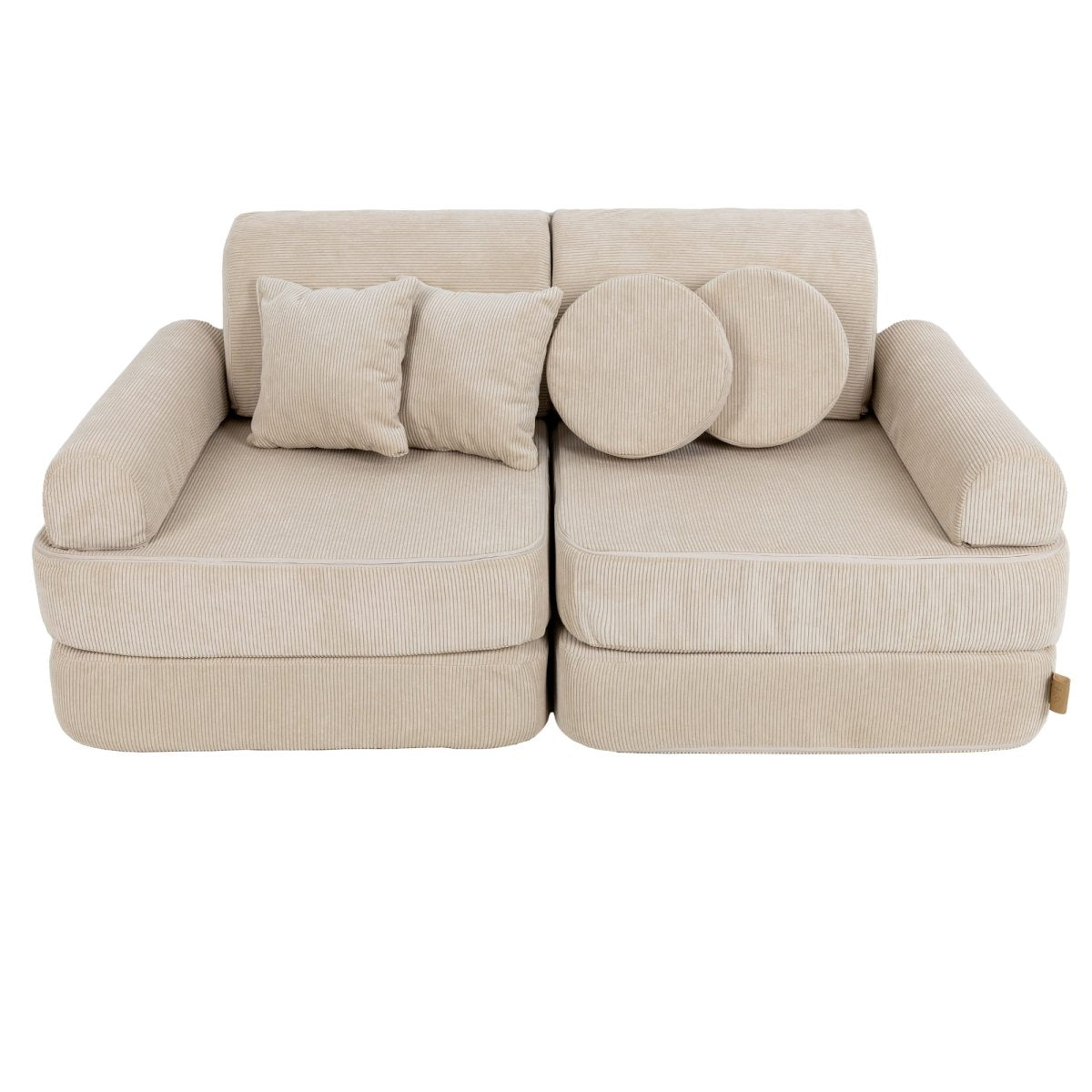 Modular Kids Play Sofa, Medium - Slimcord Corduroy, 120 x 60 cm (Ecru) - Tiny Tugz™