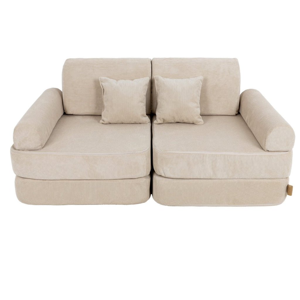 Modular Kids Play Sofa, Medium - Slimcord Corduroy, 120 x 60 cm (Ecru) - Tiny Tugz™