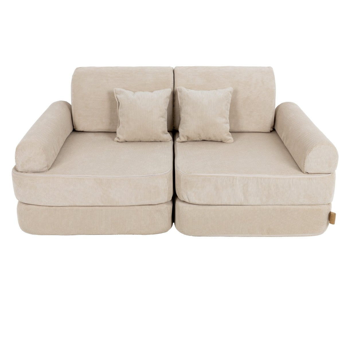 Modular Kids Play Sofa, Medium - Slimcord Corduroy, 120 x 60 cm (Ecru) - Tiny Tugz™