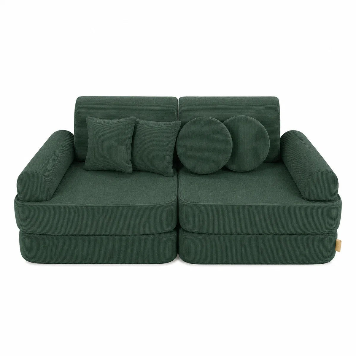Modular Kids Play Sofa, Medium - Slimcord Corduroy, 120 x 60 cm (Forest Green) - Tiny Tugz™