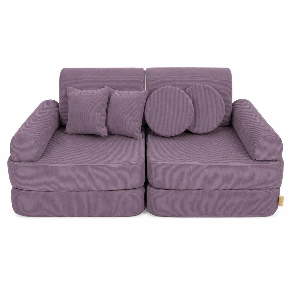 Modular Kids Play Sofa, Medium - Slimcord Corduroy, 120 x 60 cm (Lavender) - Tiny Tugz™