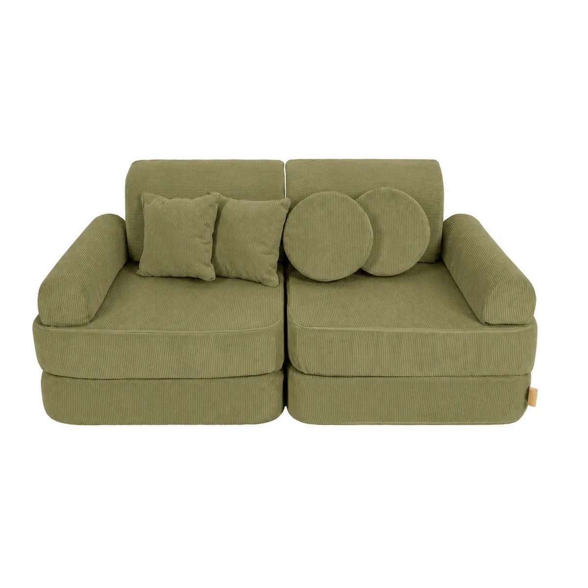 Modular Kids Play Sofa, Medium - Slimcord Corduroy, 120 x 60 cm (Lime) - Tiny Tugz™
