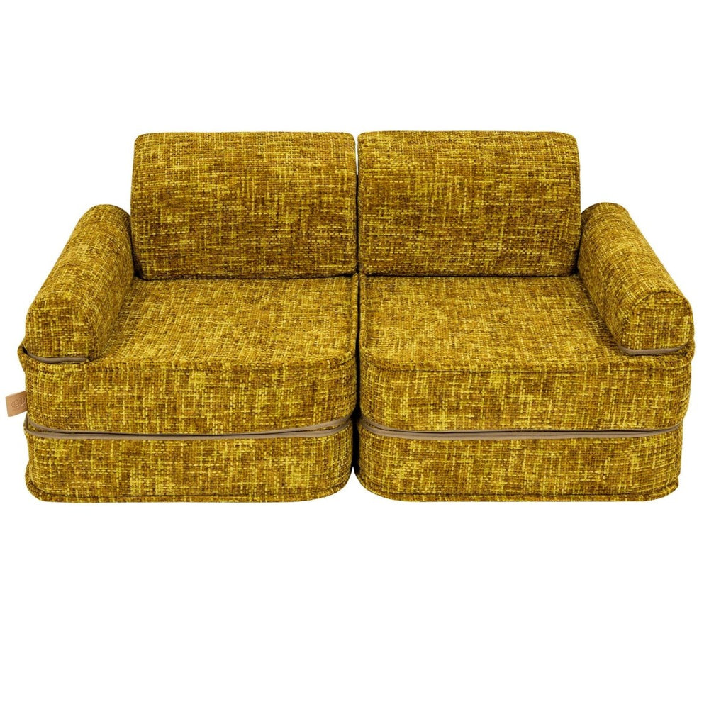 Modular Kids Play Sofa, Medium - Tangle Fabric, 120 x 60 cm (Honey Mustard) - Tiny Tugz™