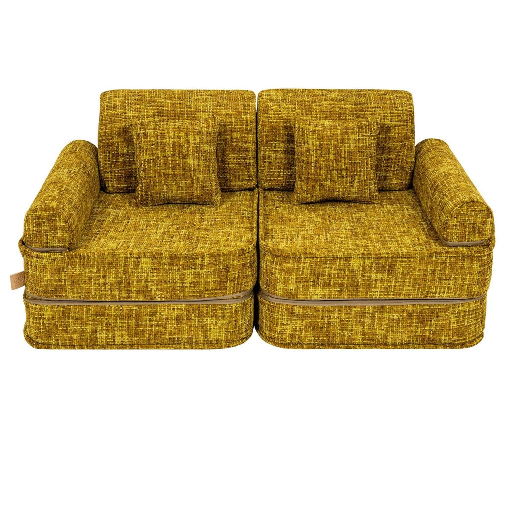 Modular Kids Play Sofa, Medium - Tangle Fabric, 120 x 60 cm (Honey Mustard) - Tiny Tugz™