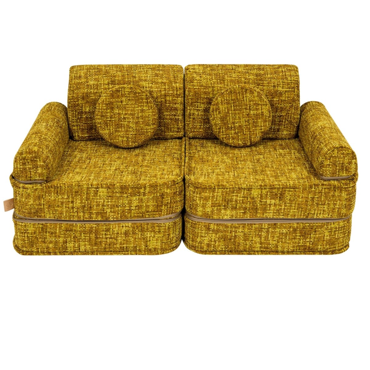 Modular Kids Play Sofa, Medium - Tangle Fabric, 120 x 60 cm (Honey Mustard) - Tiny Tugz™