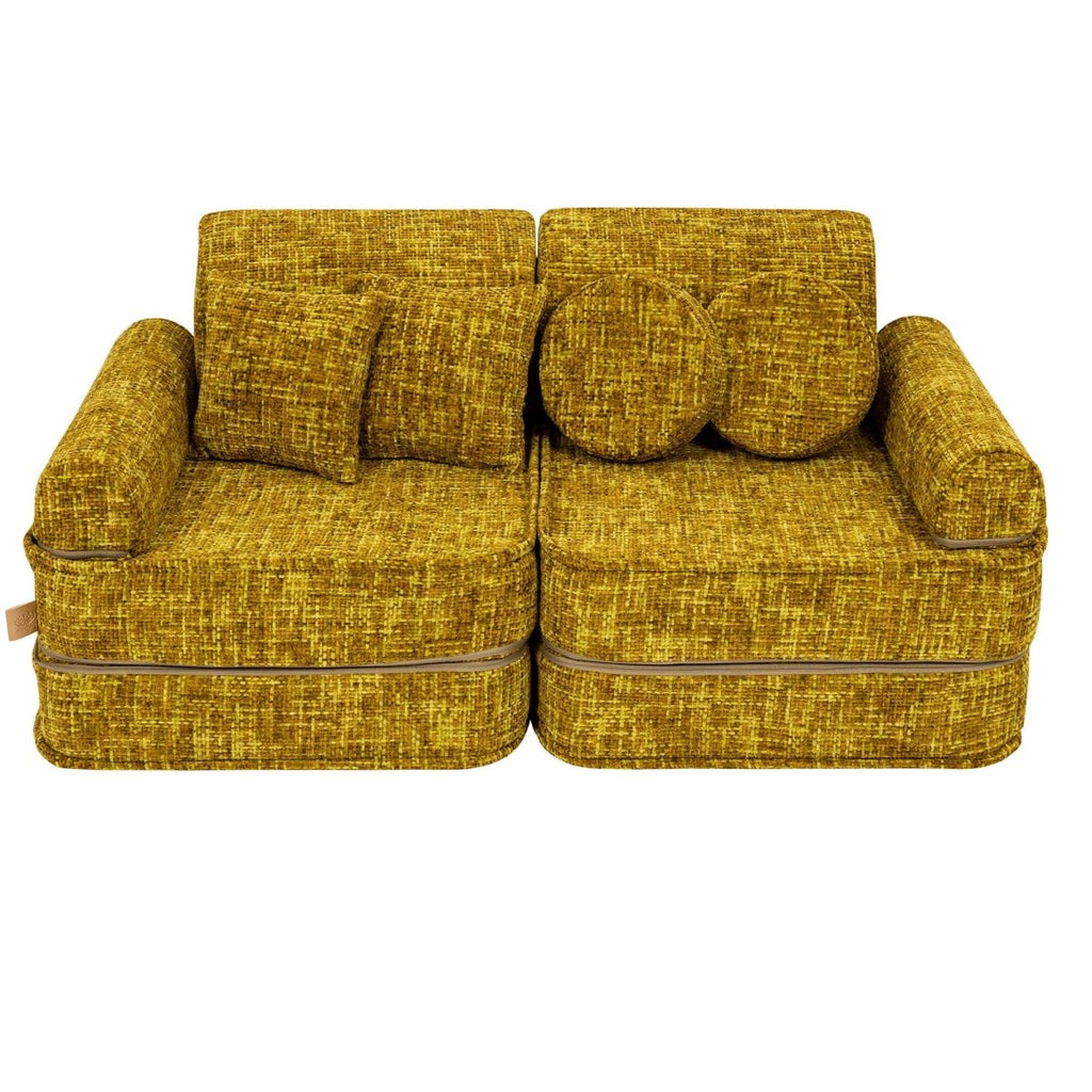 Modular Kids Play Sofa, Medium - Tangle Fabric, 120 x 60 cm (Honey Mustard) - Tiny Tugz™
