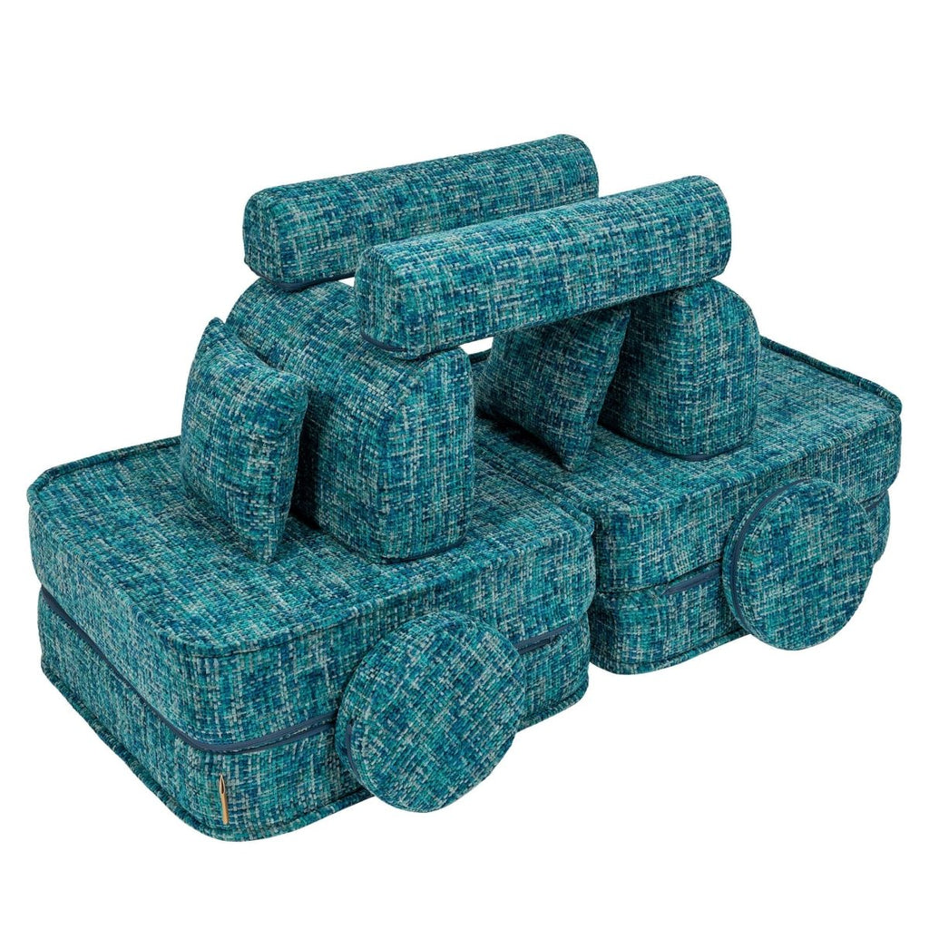 Modular Kids Play Sofa, Medium - Tangle Fabric, 120 x 60 cm (Lagoon Blue) - Tiny Tugz™