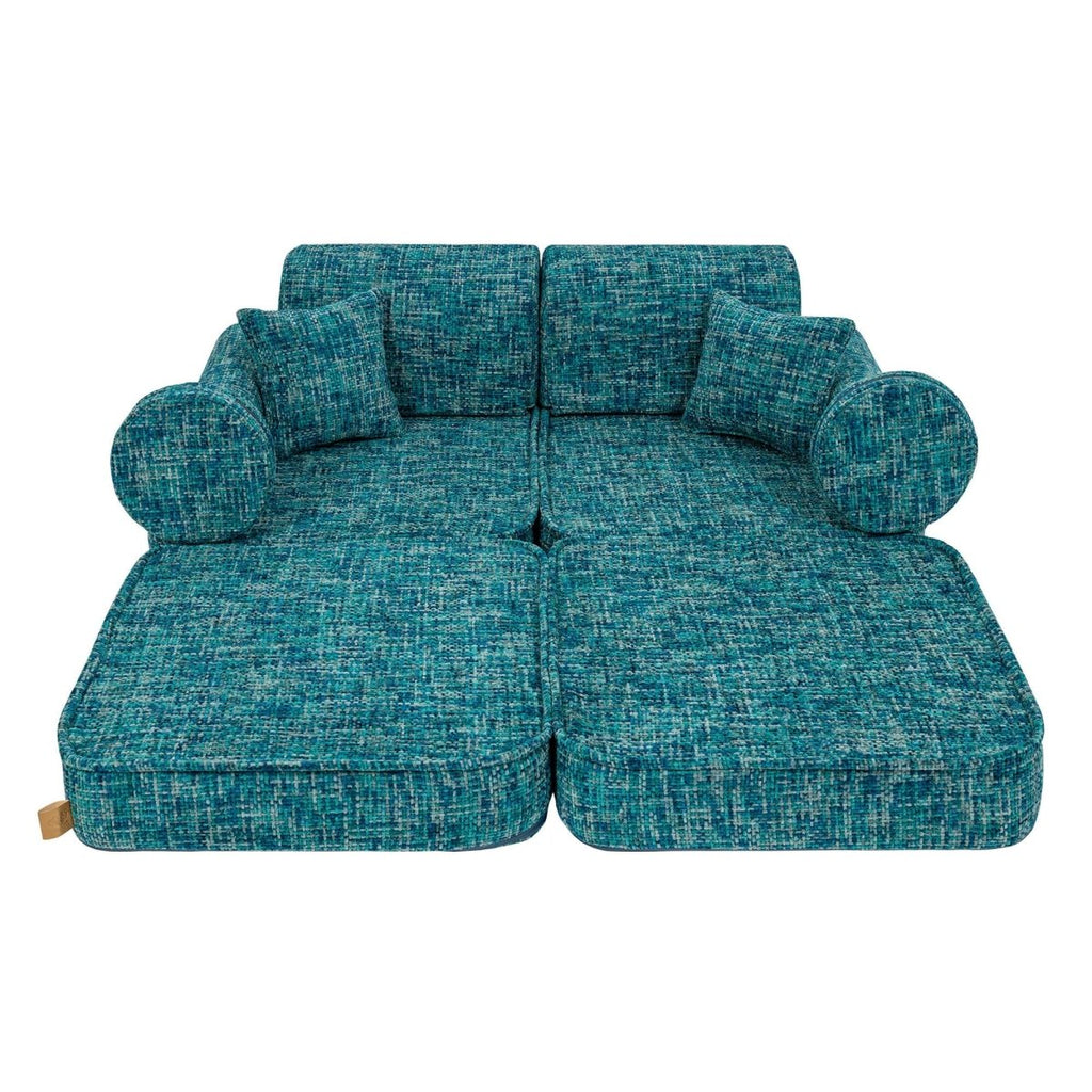 Modular Kids Play Sofa, Medium - Tangle Fabric, 120 x 60 cm (Lagoon Blue) - Tiny Tugz™