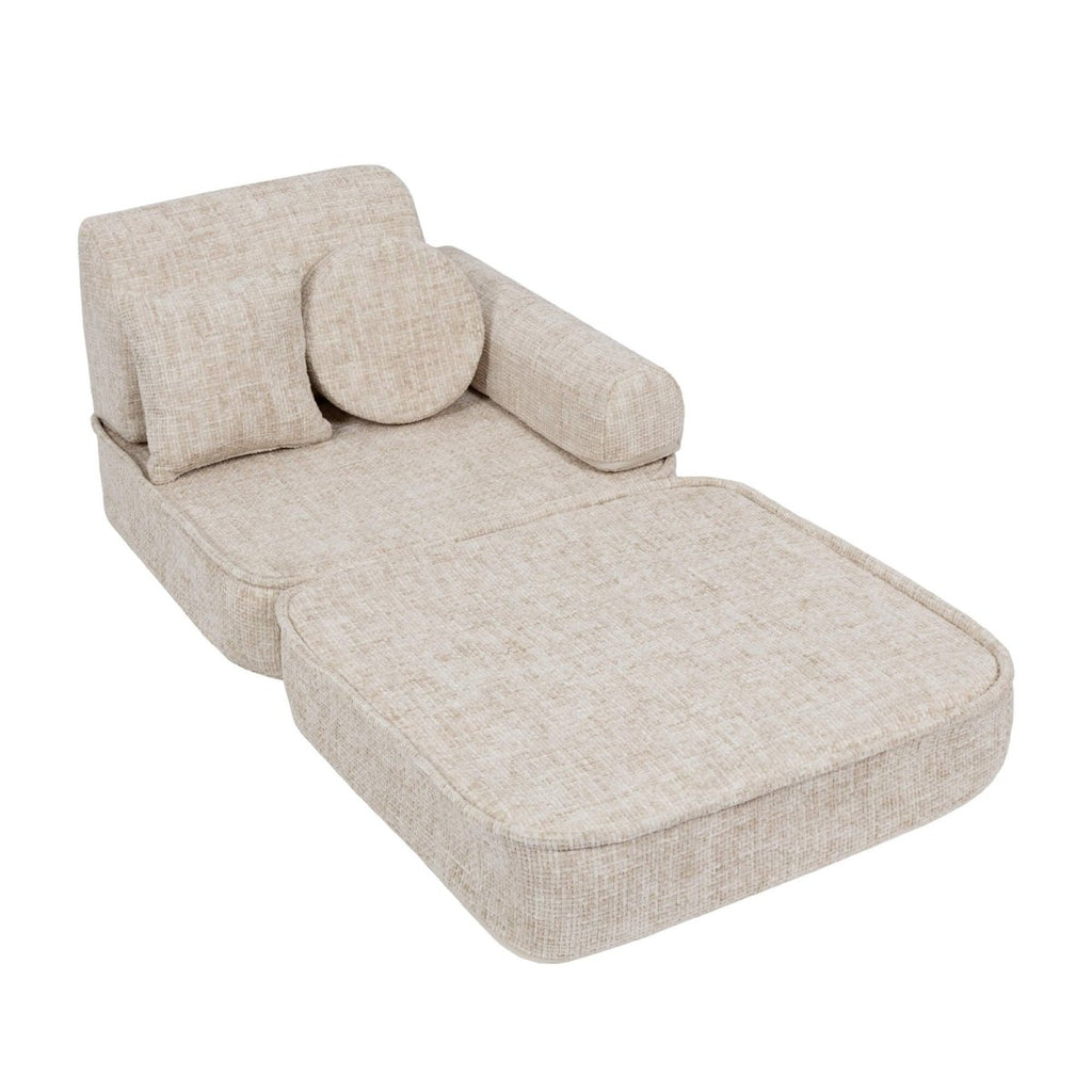 Modular Kids Play Sofa, Medium - Tangle Fabric, 120 x 60 cm (Marshmallow Beige) - Tiny Tugz™