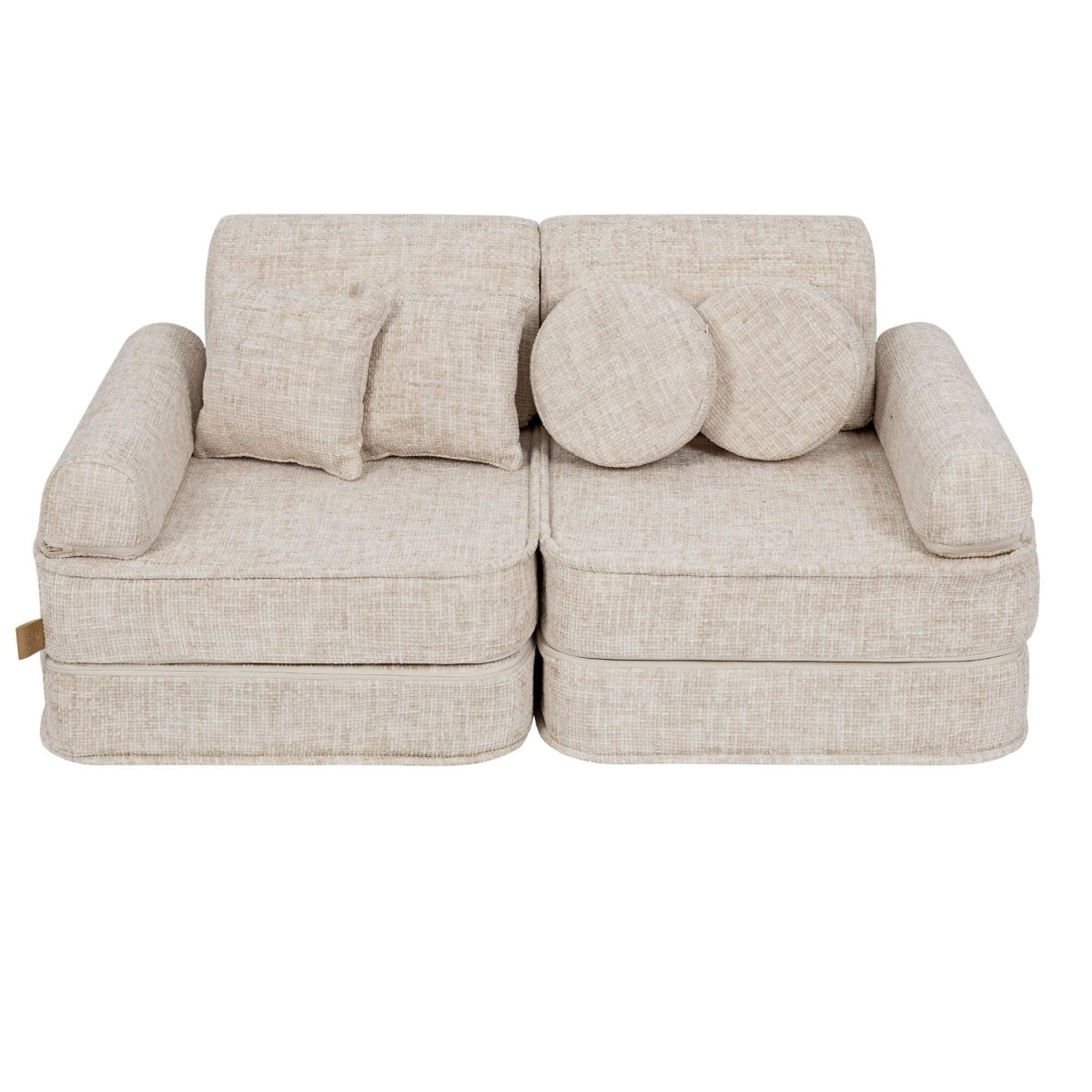 Modular Kids Play Sofa, Medium - Tangle Fabric, 120 x 60 cm (Marshmallow Beige) - Tiny Tugz™