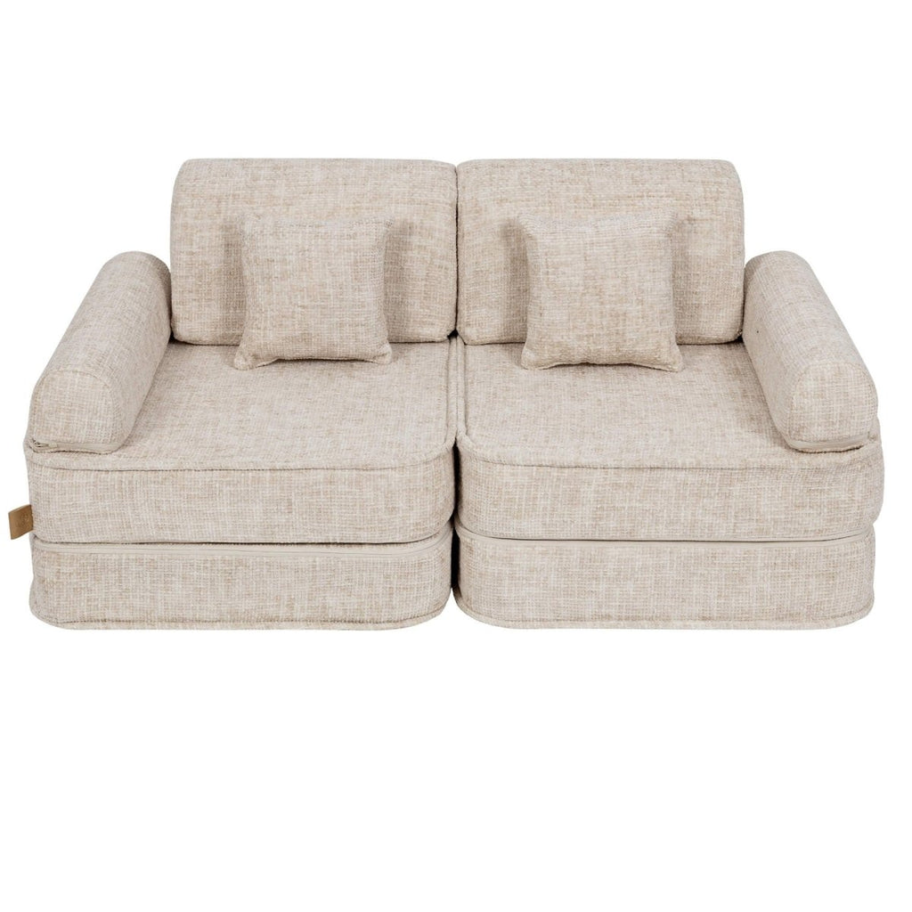 Modular Kids Play Sofa, Medium - Tangle Fabric, 120 x 60 cm (Marshmallow Beige) - Tiny Tugz™