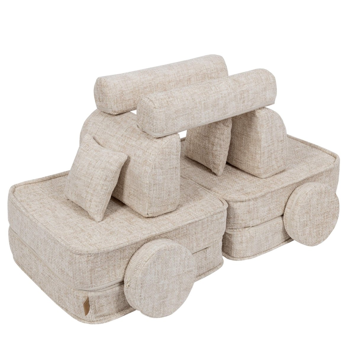 Modular Kids Play Sofa, Medium - Tangle Fabric, 120 x 60 cm (Marshmallow Beige) - Tiny Tugz™