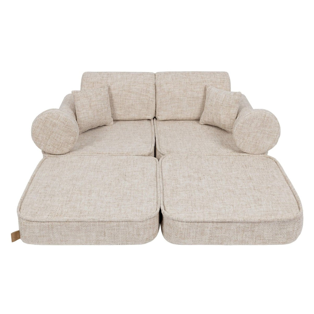 Modular Kids Play Sofa, Medium - Tangle Fabric, 120 x 60 cm (Marshmallow Beige) - Tiny Tugz™
