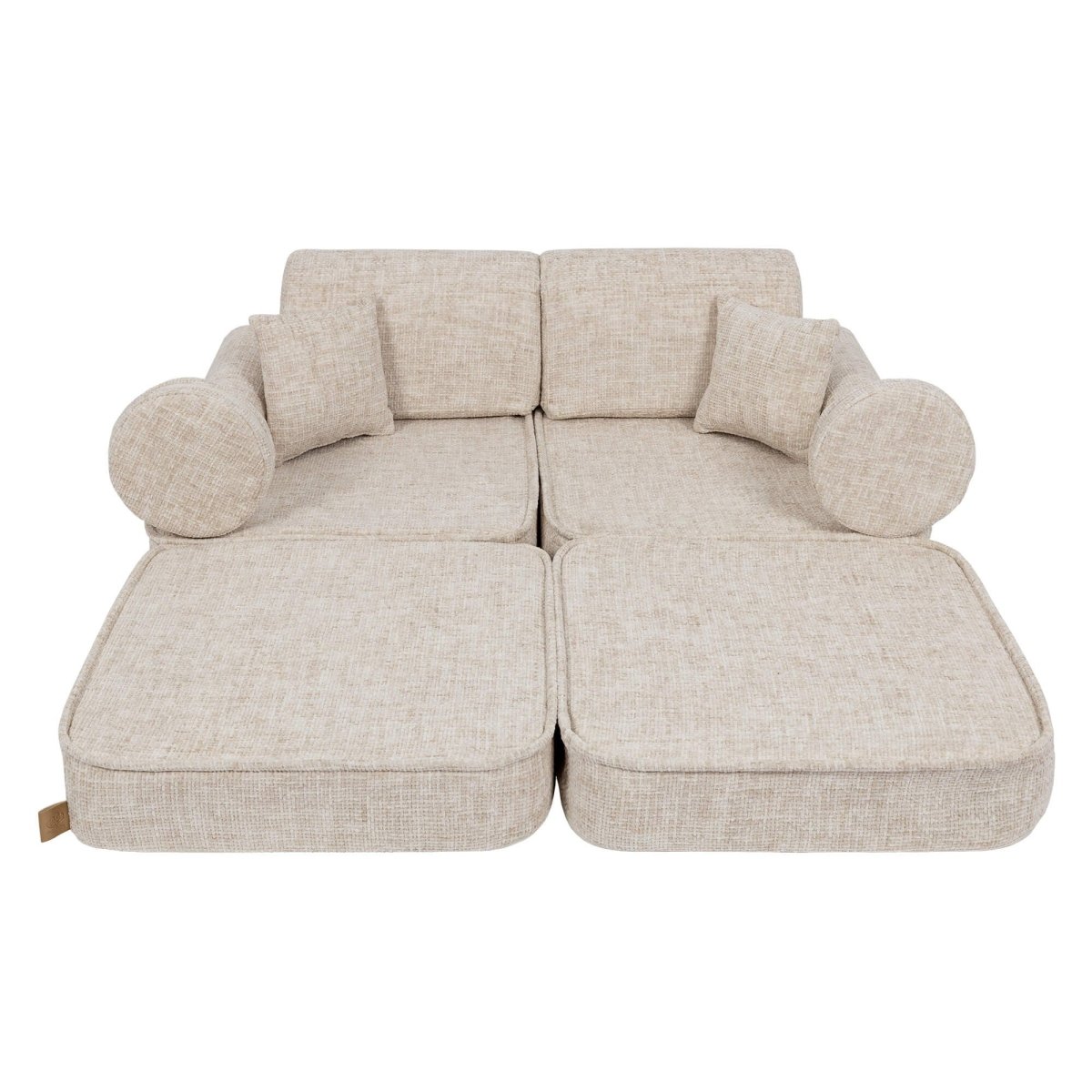 Modular Kids Play Sofa, Medium - Tangle Fabric, 120 x 60 cm (Marshmallow Beige) - Tiny Tugz™